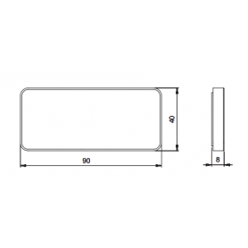 Reflex Rektangulär Röd