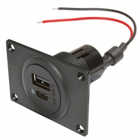 USB C / USB A UTTAG, RUND +...