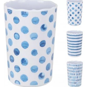 Melaminmugg blå/vit