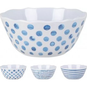 Melaminskål blå/vit 250mm